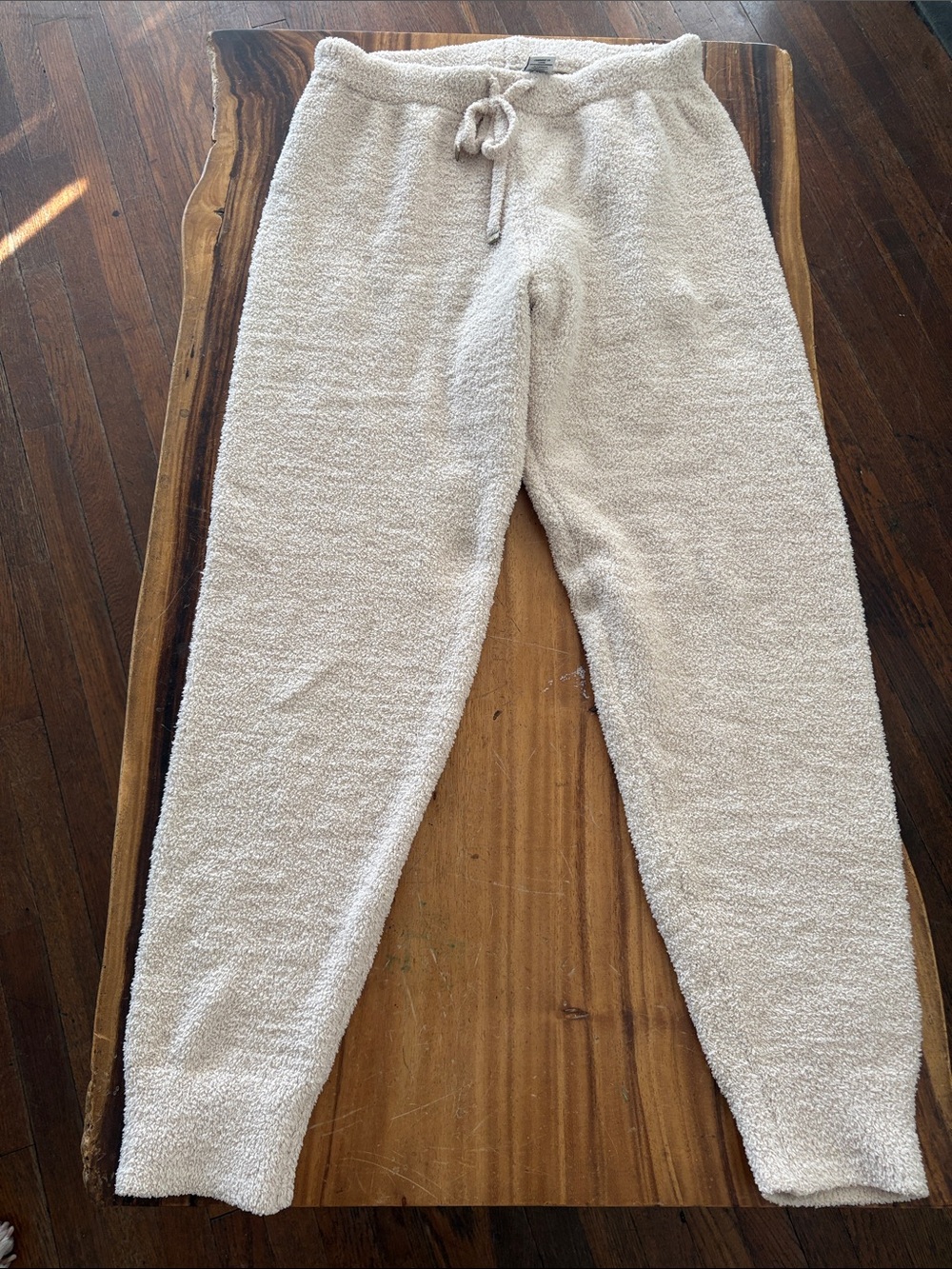 CUPCAKES AND CASHMERE Tan Furry Textured Sweatpants